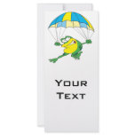 funny parachuting froggy frog cartoon custom rack card