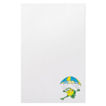 funny parachuting froggy frog cartoon customized stationery