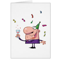 Funny Party Animal Cartoon Man cards
