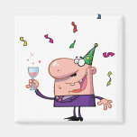 Funny Party Animal Cartoon Man Magnet
