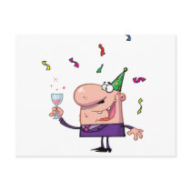 Funny Party Animal Cartoon Man postcards