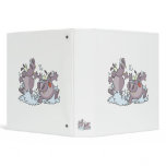 funny party animal hippos in suds cartoon 3 ring binder
