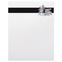 funny party animal hippos in suds cartoon customized letterhead