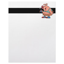 funny party animal pig hog cartoon letterhead design
