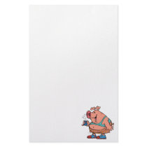 funny party animal pig hog cartoon stationery