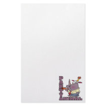 funny party animal rhino cartoon customized stationery