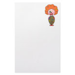 Funny party clown with orange hair stationery