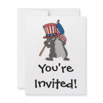 funny patriotic bad ass honey badger custom invites