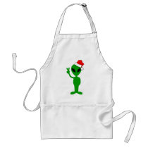 Funny peace alien santa apron