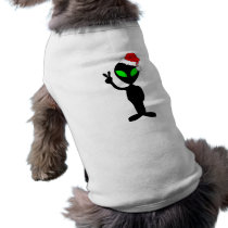 Funny peace alien santa doggie shirt