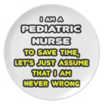 Funny Pediatric Nurse T-Shirts and Gifts Dinner Plate