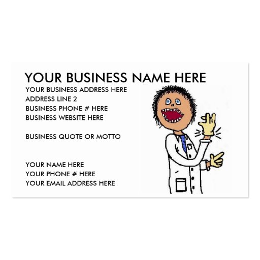 Funny Pediatrician Business Card (front side)