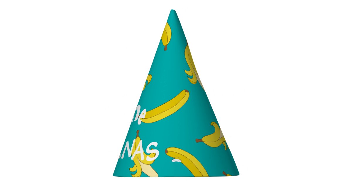 Funny peeled bananas pattern party hat Zazzle