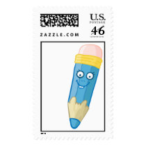Funny Pencil postage stamps