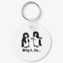 Funny penguins keychains