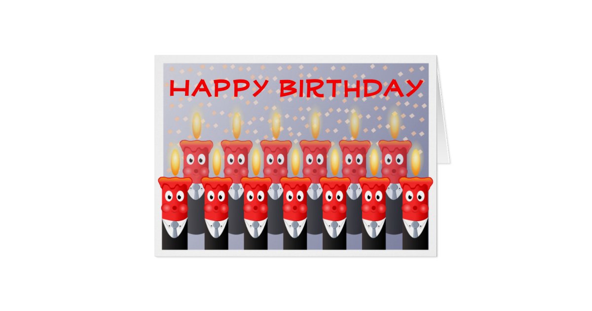 Funny People Candles Happy Birthday From All of Us Card Zazzle