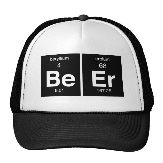Funny Periodic table "Beer" Trucker Hat-0