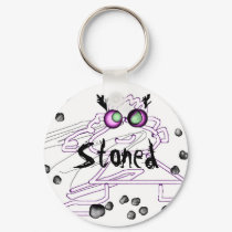 Funny Personalize Key Chain Keychain - Stoned by dizzypixels Funny Personalize Key Chain Keychain - Stoned