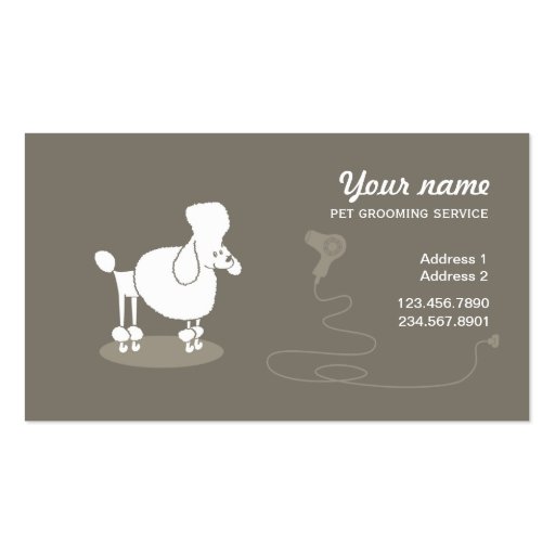 Funny pet grooming Business Card (back side)