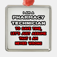 Funny Pharmacy Technician T-Shirts Christmas Ornaments