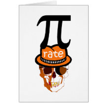 Funny pi pirate halloween card