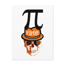 Funny pi pirate halloween postcards