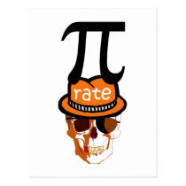 Funny pi pirate halloween postcards