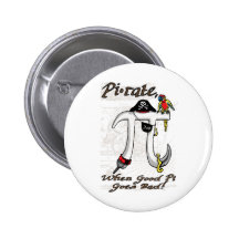 Funny Pi rate Pi Day Humor Pinback Buttons