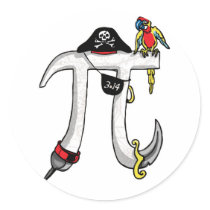 Funny Pi rate Pi Day Humor Sticker