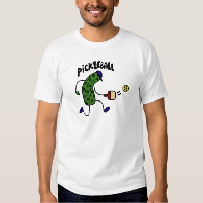 Funny Pickle Playing Pickleball Tee Shirt