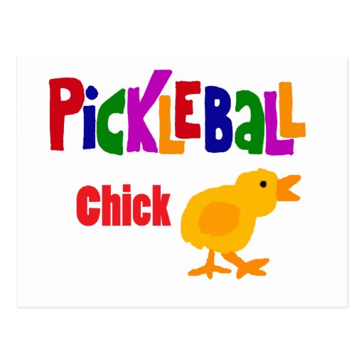 Funny Pickleball Chick Art Postcard Zazzle