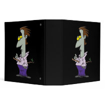 funny pierced vampire cartoon character 3 ring binder