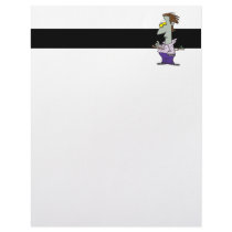 funny pierced vampire cartoon character letterhead template