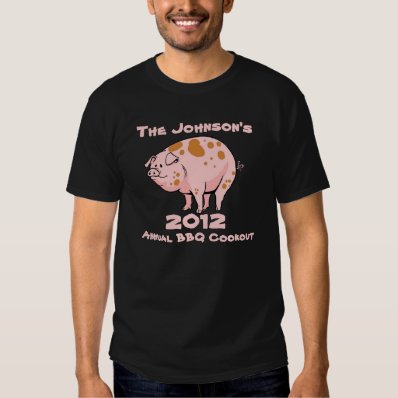 Funny Pig Annual Family BBQ Cookout Party Custom T Shirt