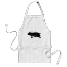 Funny Pig Butcher Chart Diagram Aprons
