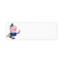 funny pig cartoon cop return address labels