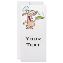 funny pig chef with pig slop dish cartoon custom rack cards