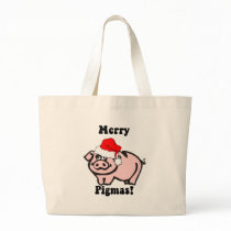 Funny pig Christmas Canvas Bags