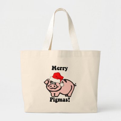 Funny pig Christmas bags