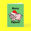 Funny pig Christmas cards