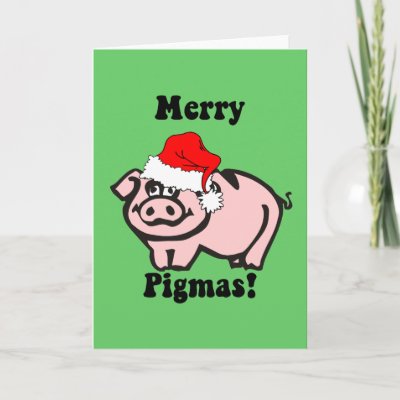 Funny pig Christmas Cards