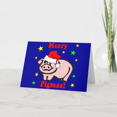 Funny pig Christmas cards