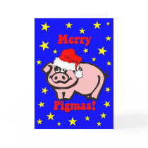 Funny pig Christmas Greeting Card