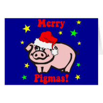 Funny pig Christmas cards
