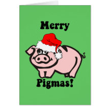 Funny pig Christmas Cards