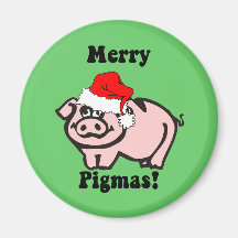 Funny pig Christmas Fridge Magnets