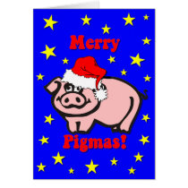 Funny pig Christmas cards