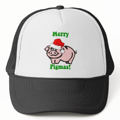 Funny pig Christmas hats