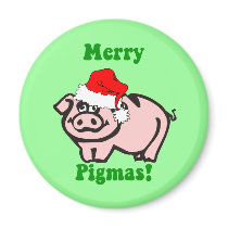 Funny pig Christmas magnets by holidaysboutique Funny pig Christmas magnets