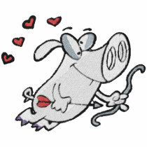 Funny Pig Cupid embroidered shirts